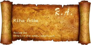 Riha Ádám névjegykártya